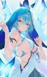 the_shorekeeper_(wuthering_waves), wuthering_waves, 1girls, blue_eyes, blue_hair
