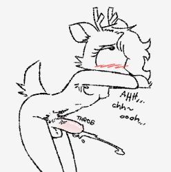funnysillydog, anthro, antlers, armpit_hair, balls