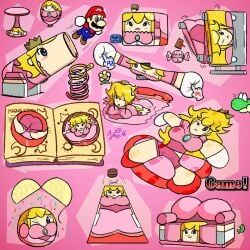 mario, princess_peach, thwomp, yoshi, mario_(series)
