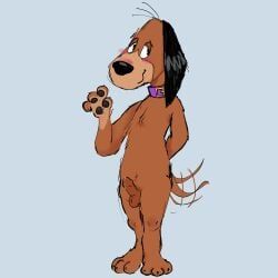 doggie_daddy, hanna-barbera, anthro, black_ears, black_pawpads