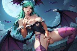 morrigan_aensland, darkstalkers, rule34lab, 1girls, alternate_legwear