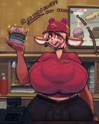 noelle_holiday, deltarune, undertale_(series), snao, alternate_breast_size