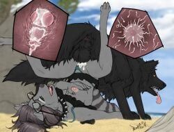 blokfort, animal_genitalia, animal_penis, anthro, anthro_on_feral