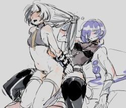 dialyn_(zenless_zone_zero), promeia_(zenless_zone_zero), zenless_zone_zero, sweeter_kiwiis, blush