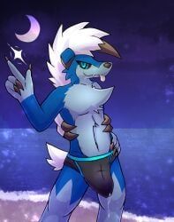 generation_7_pokemon, lycanroc, midnight_lycanroc, pokemon_(species), shiny_pokemon