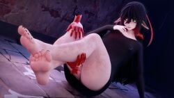 layna_lazar, pippersad, 1girls, black_hair, black_nails