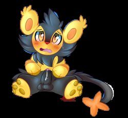 luxio, 1boy, alternate_color, cum, cum_on_penis
