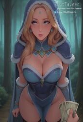 crystal_maiden, dota, dota_2, sluttavern, black_thighhighs