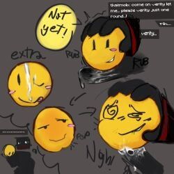 verity_(thatmob), begging_for_sex, blushing_at_partner, buldge, cum_in_pussy