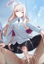 blonde_student_council_president_(blue_archive), blue_archive, nironiro, 1boy, 1girl