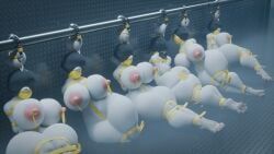 ghostoast, 6girls, anal_insertion, big_ass, big_breasts