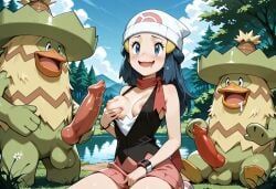 dawn_(pokemon), ludicolo, pokemon_(creature), pokemon_(species), pokemon_character
