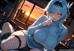 eula_(genshin_impact), genshin_impact, miyuai, 1girl, bangs