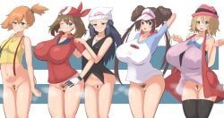 dawn_(pokemon), kasumi_(pokemon), may_(pokemon), misty_(pokemon), rosa_(pokemon)