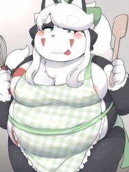 rantan_chan, 4_fingers, accessory, anthro, apron
