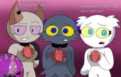 brian_(teach_the_cat), cassie_(maeriewell), meri_(maeriewell), original_character, suzune_(teach_the_cat)