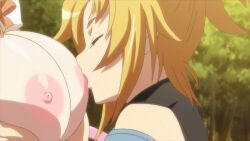 elizabeth_(seikon_no_qwaser), tsujidou_miyuri, seikon_no_qwaser, blonde_hair, breast_sucking