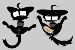 tribetwelve, labbit1337, black_body, black_fur, bodily_fluids