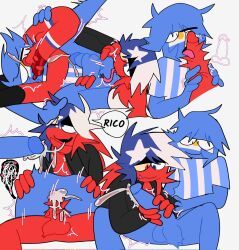 argentina_(countryhumans), chile_(countryhumans), countryhumans, 2boys, blowjob