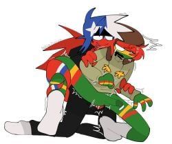 bolivia_(countryhumans), chile_(countryhumans), countryhumans, 2boys, anal