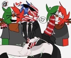 mexico_(countryhumans), united_states_of_america_(countryhumans), countryhumans, 2boys, clover_loverboy