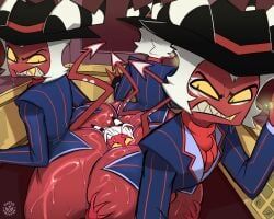 crimson_(helluva_boss), fan_character, wander_(water_enjoyer), hellaverse, helluva_boss