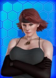 meryl_silverburgh, metal_gear_solid, cunihinx, arms_crossed, armwear