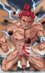 akuma, street_fighter, 1boy, big_muscles, big_penis