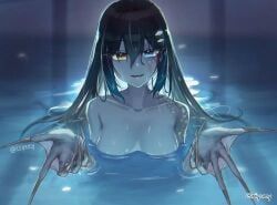 riiyumy, 1girls, black-haired_female, black_hair, blue-eyed_female