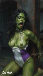 she-hulk, she_hulk, marvel, black_hair, bodily_fluids
