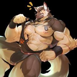 lan_stsriron, abs, anthro, areola, arm_tuft