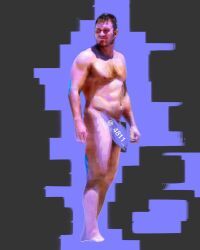 chris_pratt, real_person, 1boy, censored_cock, censored_dick