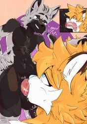 tabascomilk, animal_humanoid, balls, bodily_fluids, canid