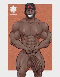 peony_(pokemon), pokemon, triceramonster, 1boy, abs