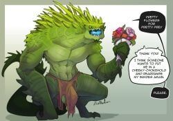 lluisabadias, 4_eyes, anthro, back_spikes, balls
