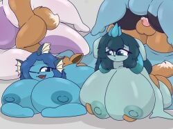 eevee, glaceon, goodra, luxray, vaporeon