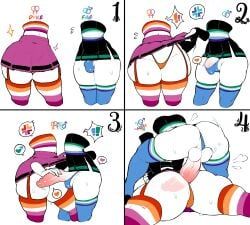 dizzyspells, !!, 1boy, 1girls, 4_panel_comic