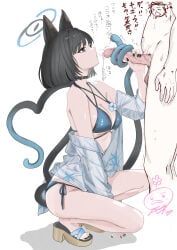 doodle_sensei_(blue_archive), kikyou_(blue_archive), kikyou_(swimsuit)_(blue_archive), sensei_(blue_archive), blue_archive