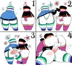 dizzyspells, !!, 1boy, 1girls, 4_panel_comic