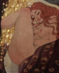danae, danae_(mythology), danae_(gustav_klimt), evviart, 1girls