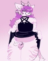 pinkshinyhorns, anthro, arm_tuft, balls, biped