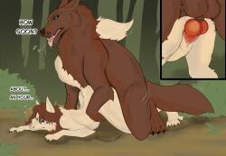 animal_genitalia, animal_penis, anthro, anthro_on_feral, balls