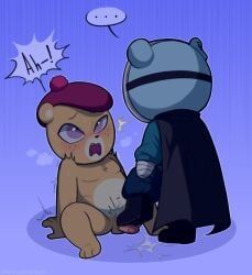 azulin_(unicorn_wars), unicorn_wars, clothed_male_nude_male, cock_torture, mutilated