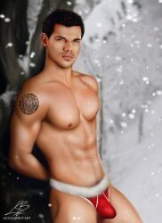 jacob_black, taylor_lautner, christmas, the_twilight_saga, lunarboyart