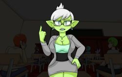 ms._oleander_(magical_mishaps), magical_mishaps, earrings, glasses, goblin_female