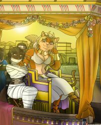 elpis, nile, lovemummification, 4girls, anthro