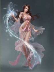 league_of_angels, 1girls, belly, black_hair, female
