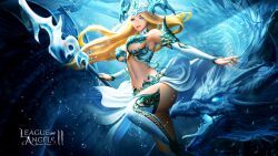 lydia_(league_of_angels), league_of_angels, 1girls, belly, blonde_hair
