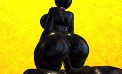 original_character, warning_sign_person, fem_yunuwu, ass, back_view