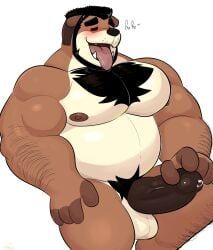 anthro, areola, aroused, balls, barazoku